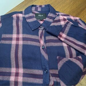Rails blue and pink plaid front pocket shirt
